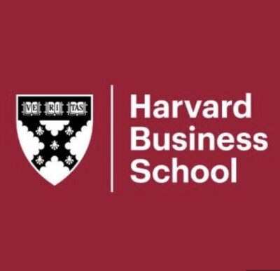 Harvard Business School logo on Ronnie Stangler MD media and events page regarding presentation by Dr. Stangler Genomics and the Family Office to the Harvard Business School executive Education Program for Family Offices.