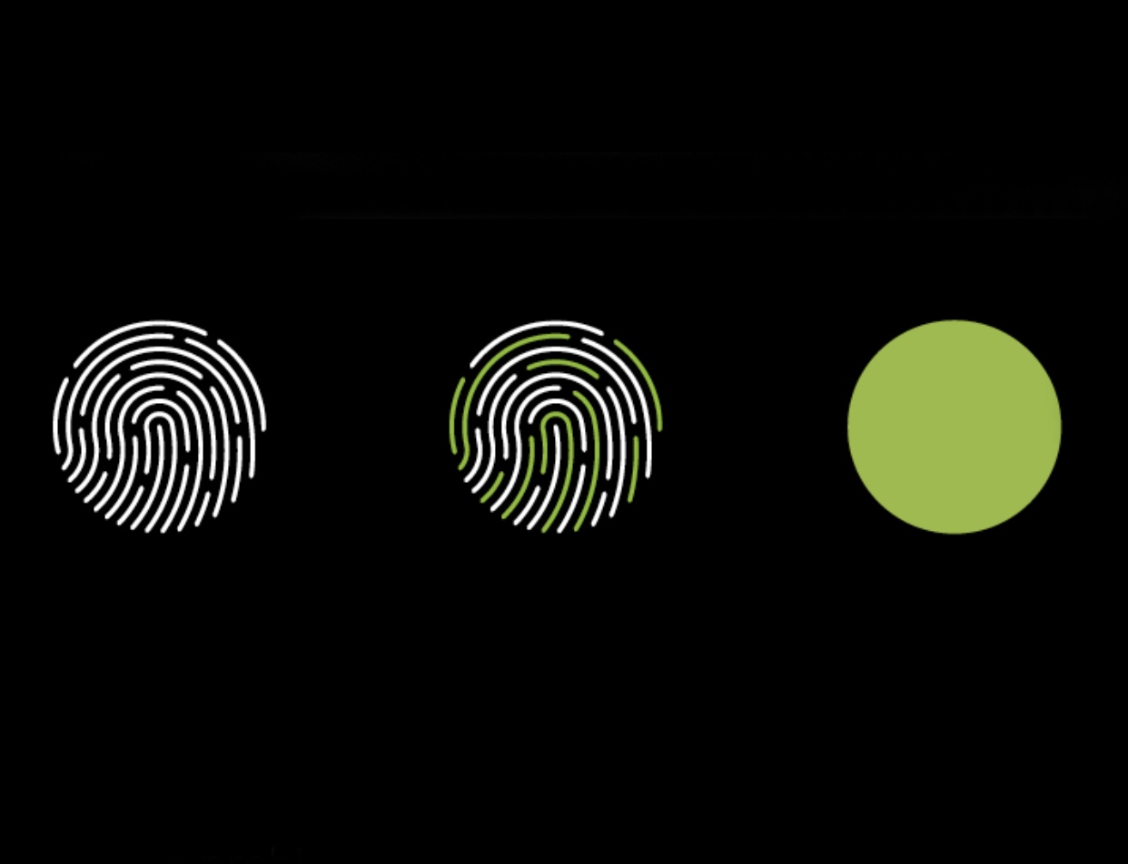 Three dots, one solid green, one white representation of fingerprint, one green and white representation of fingerprint against solid black background for Ronnie Stangler MD Media and events page reviewing her family office presentation Genomics and Epigenetics: New Tools for Promoting Family Legacy.