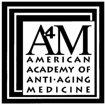 Logo A4M American Academy of Anti-Aging Medicine on Ronnie Stangler MD media and events page regarding keynote presentation by Dr. Stangler on Reimagining Longevity: Epigenetic Engineering.